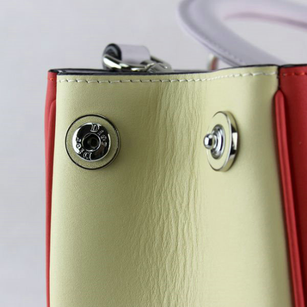 Christian Dior diorissimo original calfskin leather bag 44373 light red & off white & purple